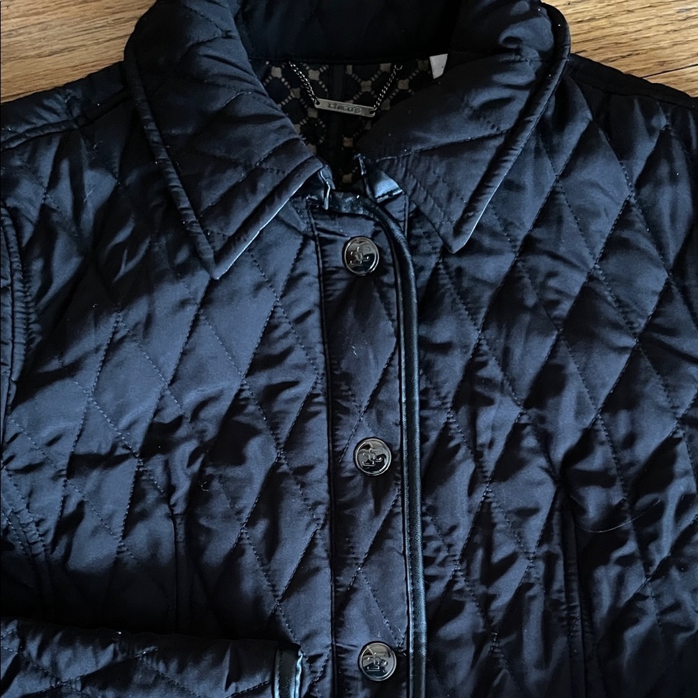 Chico's Black Quilted Button-Front Puffer Jacket - Picture 5 of 8
